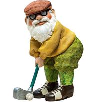 Resin Golf Gnome Sculpture Dwarf Art Statues Waterproof Home Garden Patio Yard Accessory Ornament Garden Supplies Decoration 1PC