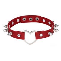 Punk Rock Heart Choker Spike Chocker Goth Steampunk Studded Collar Women Men Emo Fashion Halloween Gothic Jewelry High Quality