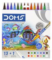 DOMS 14 Shades Brush Pen Box Pack Super Soft Tip Water Based Ink Watercolor Effect For Art Drawing Coloring Pack of 1