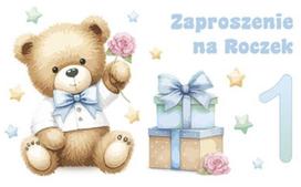 Zaproszenia  Na Roczek 1 Urodziny Miś Misio 10Szt.