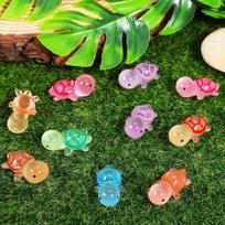 Luminous 10/20Pcs Mini Resin Turtles Glow In The Dark Cute Tiny Turtles Ocean Animal Theme Decor For Diy Fairy Garden