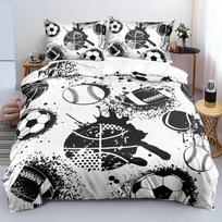 Basketball Comforter Cover Queen Size Sport Dunk Basketball Duvet Covers For Kids Teens, Black Ball Print Bedding Set All Season 135x200cm