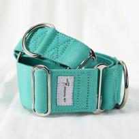 Italų kurtas Whippet Martingale plati reguliuojama šuns apykaklė su raštuota medvilnine apykakle M neck34-47cm žalia