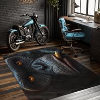Smoking gorilla face rug realistic animal portrait orange eyes cigar cool masculine decor office gaming room carpet 50x 80cm