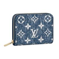 Louis Vuitton Zippy Coin Monogram Short Zip Denim Wallet Women wallet Blue m81185 Box(Basic Set+Box)
