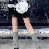 Solid Color Knitted Socks Woolen Socks Pile Socks JK Japanese Socks Calf Socks Mid Tube Socks Autumn Winter Warm Leg Warmers One Size