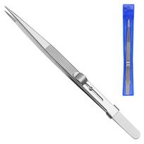 Adjustable with Buckle Slide Lock Antistatic for Diamond Gem Jewelry Making Precision Tool Professional Stainless Steel Tweezers (Silver,Sharp Point)