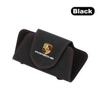 For Porsche Cayenne Panamera Macan Boxster 911 Carrera 928 944 Car Sun Visor Glasses Case Sunglasses Storage Box Clips Accessory
