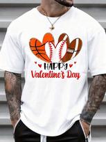 Happy Valentines Day Sports Heart Basketball Baseball Football T Shirt For Unisex S