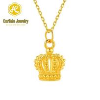 Shuibei 999 Fine Gold 3D Crown Pendant Necklace for Beauty Industry Event Gifts Pendant Only