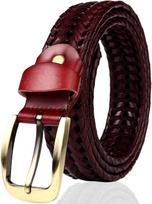 German Leather Mesh Belt for Leather Casual Wine Gold [JINSELF] Men, Buckle, Business, Braided,