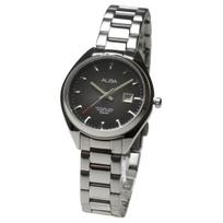 SEIKO ALBA Quartz AH7Q95X1 Ash Black Silver Stainless Steel Business Analog Watch with Date Simple Bracelet Women's Calendar