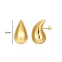 Women's Geometric Water Drop Earrings - European & American Hip-Hop Style, Creative Metal Needle Jewelry