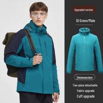 Three-in-One Expedition Suit: Custom Logo, Detachable Fleece-Lined, Windproof, Waterproof Mountaineering Jacket 4XL