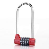 4 Digit Gym Door Lock Security Combination Padlock Portable Lengthened Shackle Lock  Baggage