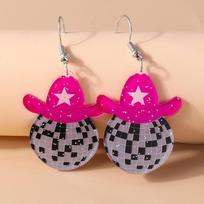 Fashion Resin Hat Cowboy Boots Drop Earrings for Women Earrings Girl's Birthday Party Jewelry Gifts