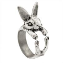 Vintage Chic Lovely Rabbit Finger Rings For Women Girls Bunny Animal Rabbit Ear Moon Knuckles Opening Rings Charm Jewelry Gifts