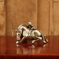 Year of Horse Brass Feng Shui Horse Figurine, 1Pcs Child Riding Desktop Ornament for Home Office