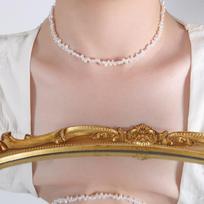 Vintage Hong Kong Asymmetrical Faux Pearl & Beaded Clavicle Necklace - Elegant Jewelry for Women