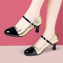 6cm Small Size 33-42 Shallow Mix Color Med Kitten Heels Shoes Mary Janes 2025 Spring Genuine Leather Shoes for Thin Feet Dance 33