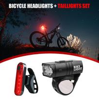 2pcs LED MTB Bike Headlight Taillight Waterproof Mountain Bicycle Flashlight China Mainland