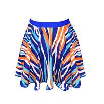 Rainbow Stripe Long Sleeve High Waist Tummy Control Swimsuit Skirt 2XL