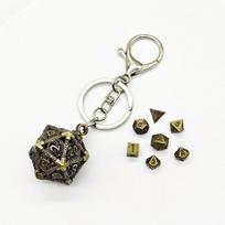 1 Set TRPG Hollow Metal Dice Keychain DND Polyhedral Dice Keychain  Birthday Gift Style 2
