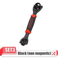 8 In 1 Torque Wrench Universal Ratchet Spline Multifunctional Wrench 360 Degree Bolts Sleeve Hand Tools For Car Repair Spanner Black (non magnetic)