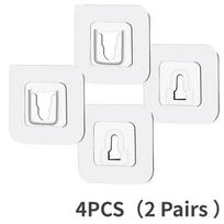 Multi-functional Hooks 5/10 Pairs Double-sided Adhesive Wall Hooks Waterproof Clothes Hats Towel Hooks Kitchen Bath Door Hooks 2 Pairs