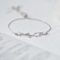 Exquisite Tulip Flower Bracelet For Women Shiny Zircon Opal Rose Adjustable Charm Bracelet Wedding Party Jewelry Friendship Gift