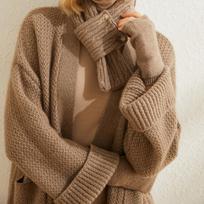 Women's 100% Cashmere Half-Finger Gloves – Thickened, Fashionable, Warm for Autumn/Winter One Size