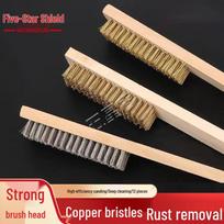 Five Star Shield Wooden Handle Copper Wire Brush Set 12-Pack