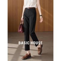 Basic House Women's High-Waist Straight-Leg Suit Pants L klasikinė juoda spalva