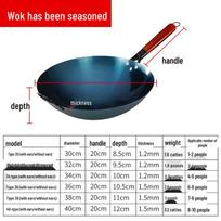 Jingzhouyuan Traditional Pre-Seasoned Non-Coated Iron Wok