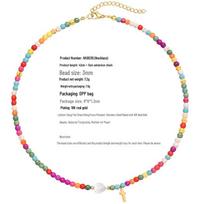 Vibrant Beaded Necklace with Black Gallstone & Baroque Pearl Choker 18K Gold