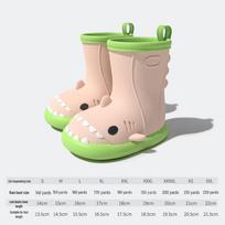 Little Cute Shark Kids Rain Boots rožinė