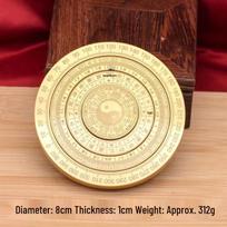 Solid Brass Rotating Feng Shui Bagua Compass Ornament