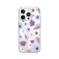 Etui Do Iphone 13 Pro Max Z Magsafe Przeźroczyste, Silikonowe Flexi, Kwiatki Niebieskie, Fioletowe