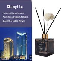 Gardenia Aroma Diffuser: Long-Lasting Fragrance for Living Room & Bathroom, Square Bottle, Flameless Hotel Air Freshener blue