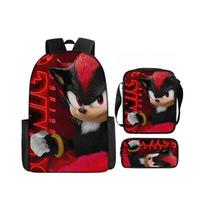(StyleGGG) Anime Cartoon Sonic Print Children School Bag Set For School Elementary Kids