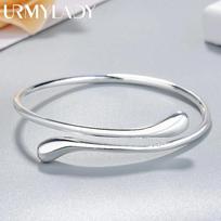 Charm 925 Sterling Silver Bracelets for Women fine Water droplets bangles lady Fashion Wedding Party Christmas Gift Jewelry United States