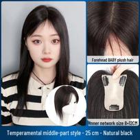 Butterfly Wing Style Clip-In Hairpiece for White Hair Coverage - Lightweight, Real Hair, Thin High Crown Patch for Top of Head. gray