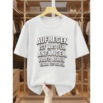 European Size Men's Plus Size  Cotton German Motivprint T-Shirt - Minimalist Soft Round Neck Casual Short Sleeve Tee Suitable for Spring Summer Fall S