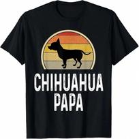 Chihuahua Papa Grandpa Dad Lover Dog Owner Retro T-Shirt S
