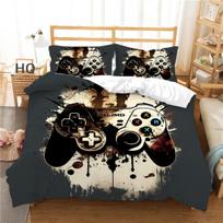 3D Player Bedding Set, Game Controller, Quilt Cover and Pillowcase Suitable for Home Decoration In Rooms for Boy and Girl Game Enthusiasts Baby 100x135cm