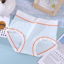 One piece mid waist Briefs plus size women's pure cotton underwear with abdominal hip lifting breathable triangle Panties XL rožinė