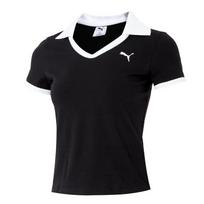 Puma Comfortable Breathable Casual Sports Polo Shirt Women tops Black 633121-01 S