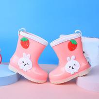 Botas De Lluvia Cartoon Kid Rain Boot Four Seasons New Anti Slip Water Boot Rubber Boot for Children Warm Boy/Girl Boot Kid Shoe 150-insole15cm rožinė