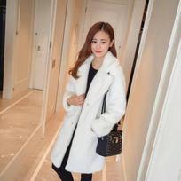 Autumn and winter new imitation fur imitation mink coat women's medium and long plush coat warm thickened coat S