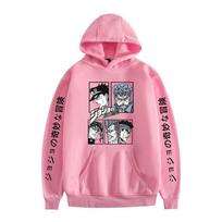 Japanese Anime JOJO Bizarre Adventure Printed Hoodie with A Fluffy Lining Man Sweatshirts Long Sleeve Fashion Female Streetwear S